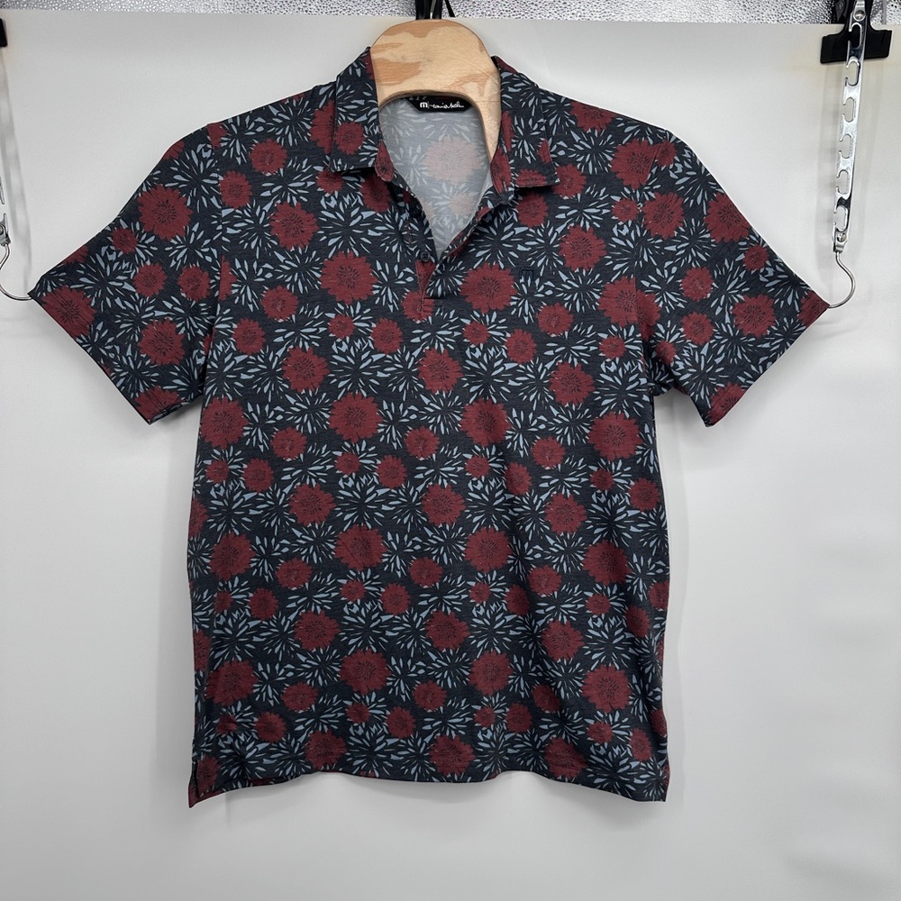Heather Gardner Red and Blue Floral Polo Shirt